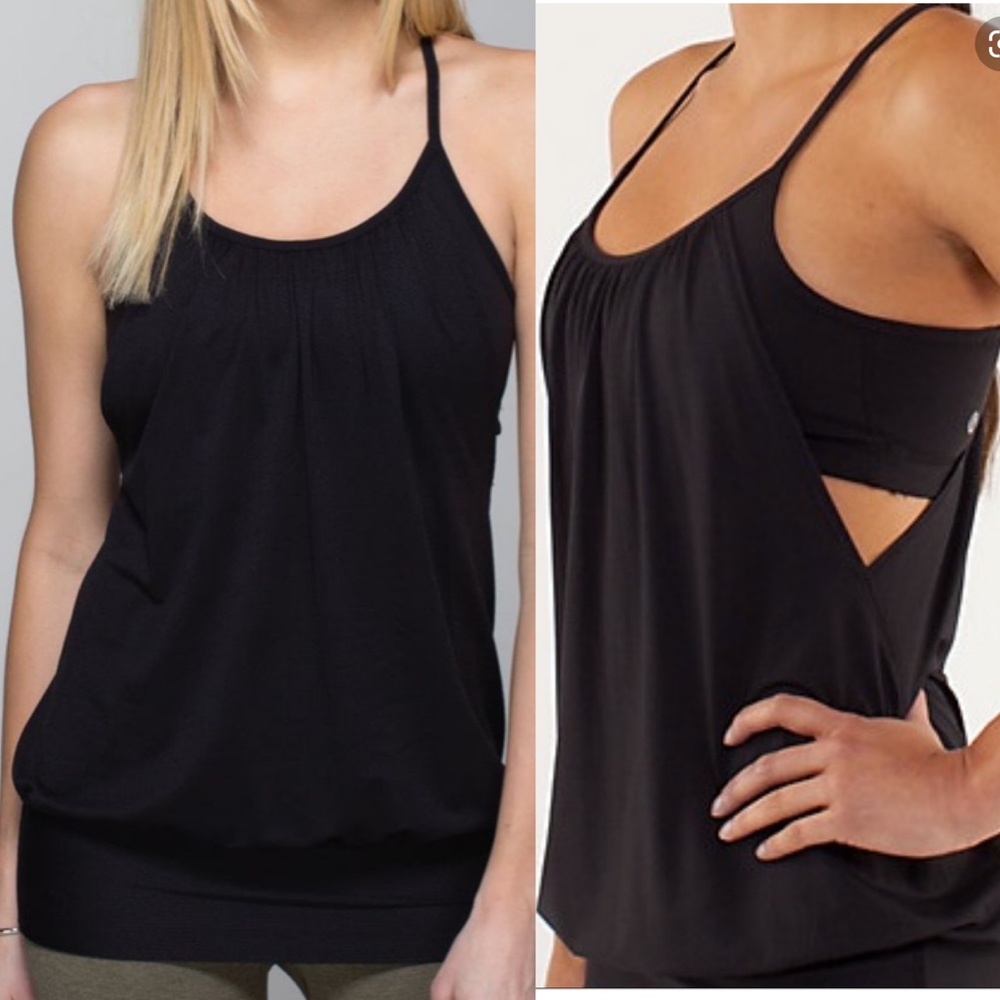 Lululemon No Limits black built in bra yoga tank